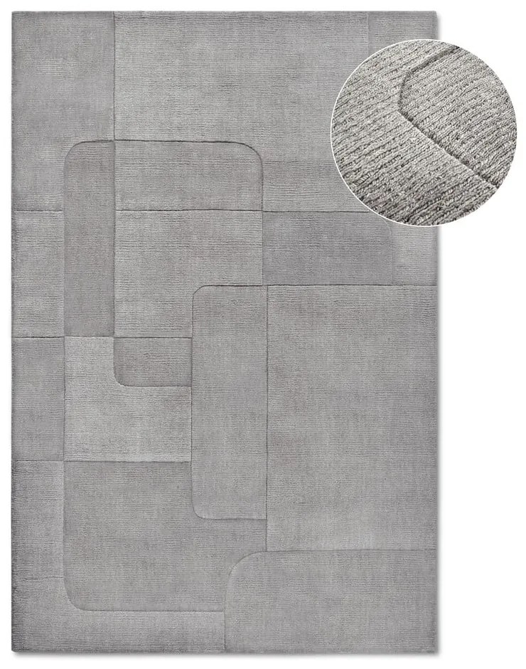 Covor gri țesut manual din lână 160x230 cm Charlotte – Villeroy&Boch