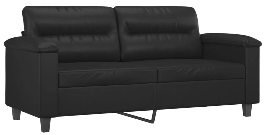 359583 vidaXL Canapea cu 2 locuri, negru, 140 cm, piele ecologică