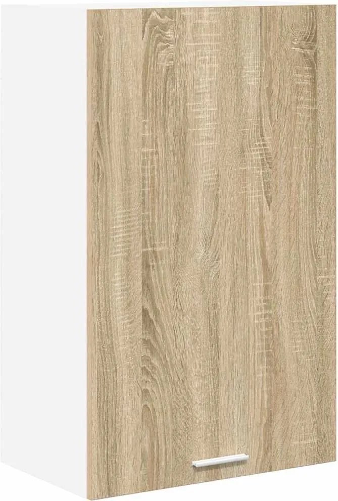 vidaXL Dulap suspendat cu ușă Stejar Sonoma și Alb 50 x 31 x 80 cm