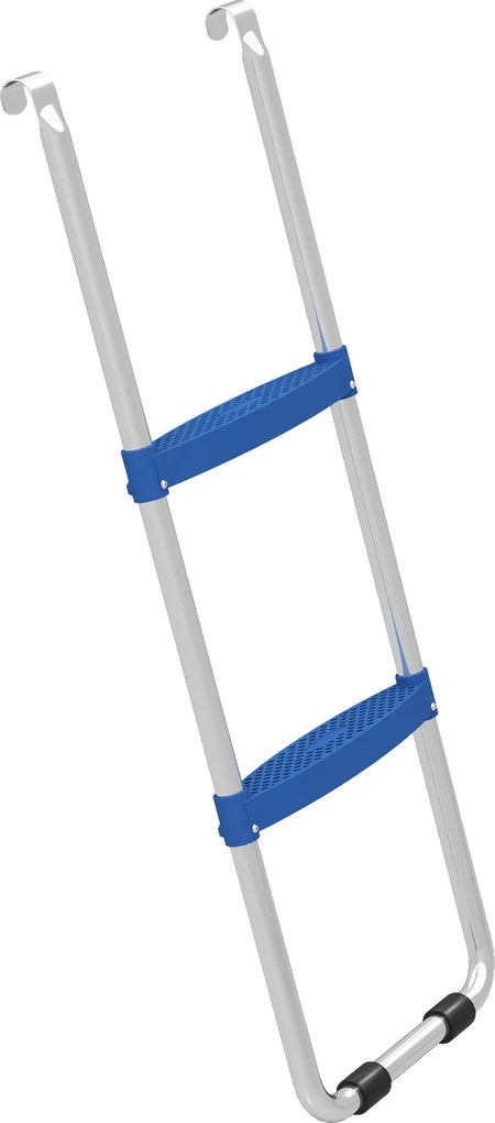 SPORTNOW Scară pentru trambulină 2 trepte late cu cârlig universal, cadru din oțel galvanizat, capacitate 150 kg, 97x32x7 cm, Albastru | Aosom Romania