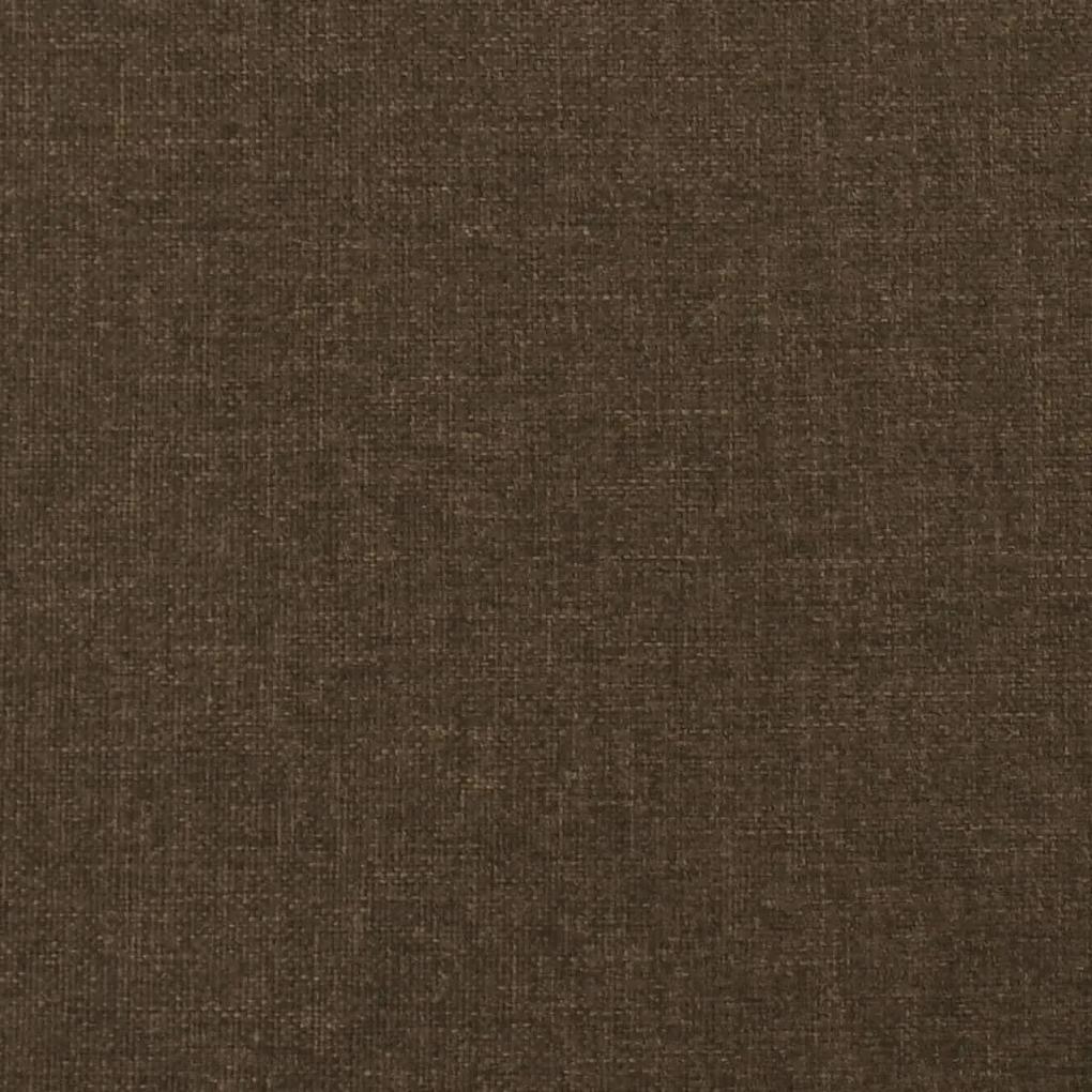 Cadru de pat cu tablie, maro inchis, 180x200 cm, textil Maro inchis, 120 x 200 cm, Benzi orizontale