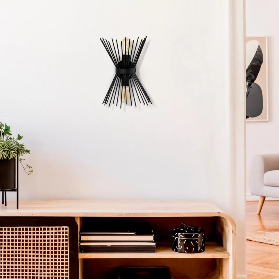 Aplica de Perete Kirpi - 3091, Soclu E27, Max. 40W, Culoare Negru