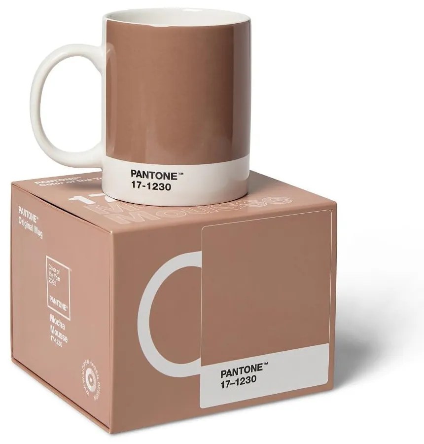 Cană maro deschis din ceramică 375 ml Mocha Mousse 17-1230 – Pantone