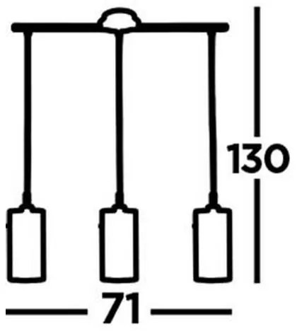 Lustră pe cablu DUO 3xE14/60W/230V crom lucios Searchlight 3303-3CC