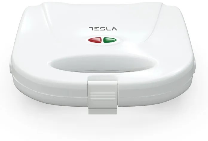 Sandwich-Maker Tesla SM100W, 750W, 2 sandwich-uri, Placi antiaderente din aluminiu, 135-205°C, Alb