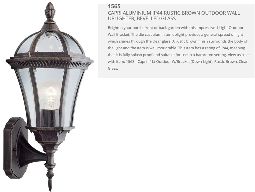 Aplica de exterior stil traditional IP44 Capri 1565 SRT