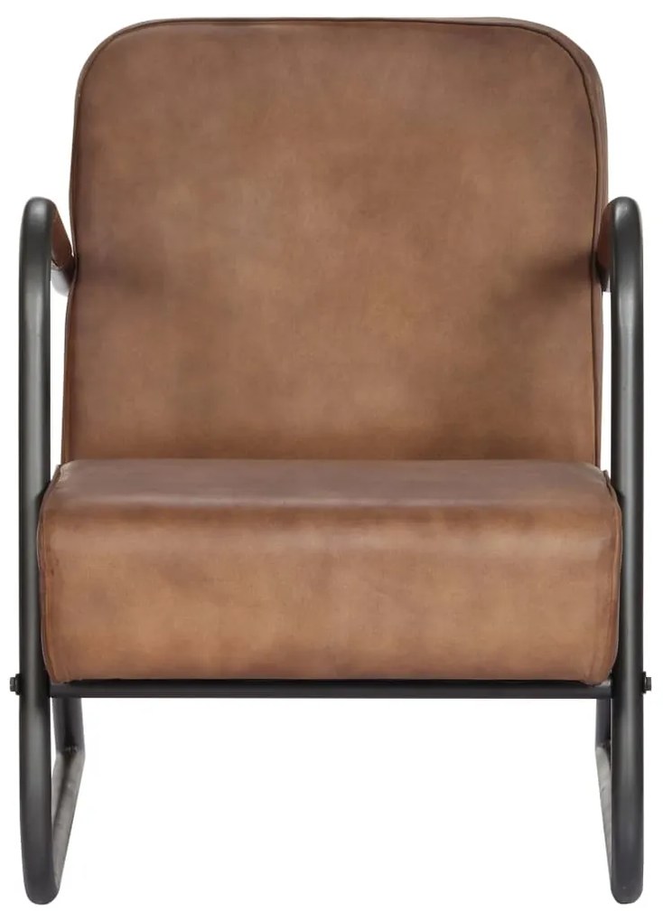 282901 vidaXL Fotoliu de relaxare, maro deschis, piele naturală