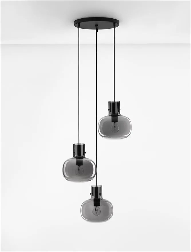 Lustra cu 3 pendule design modern CINZIA fumuriu
