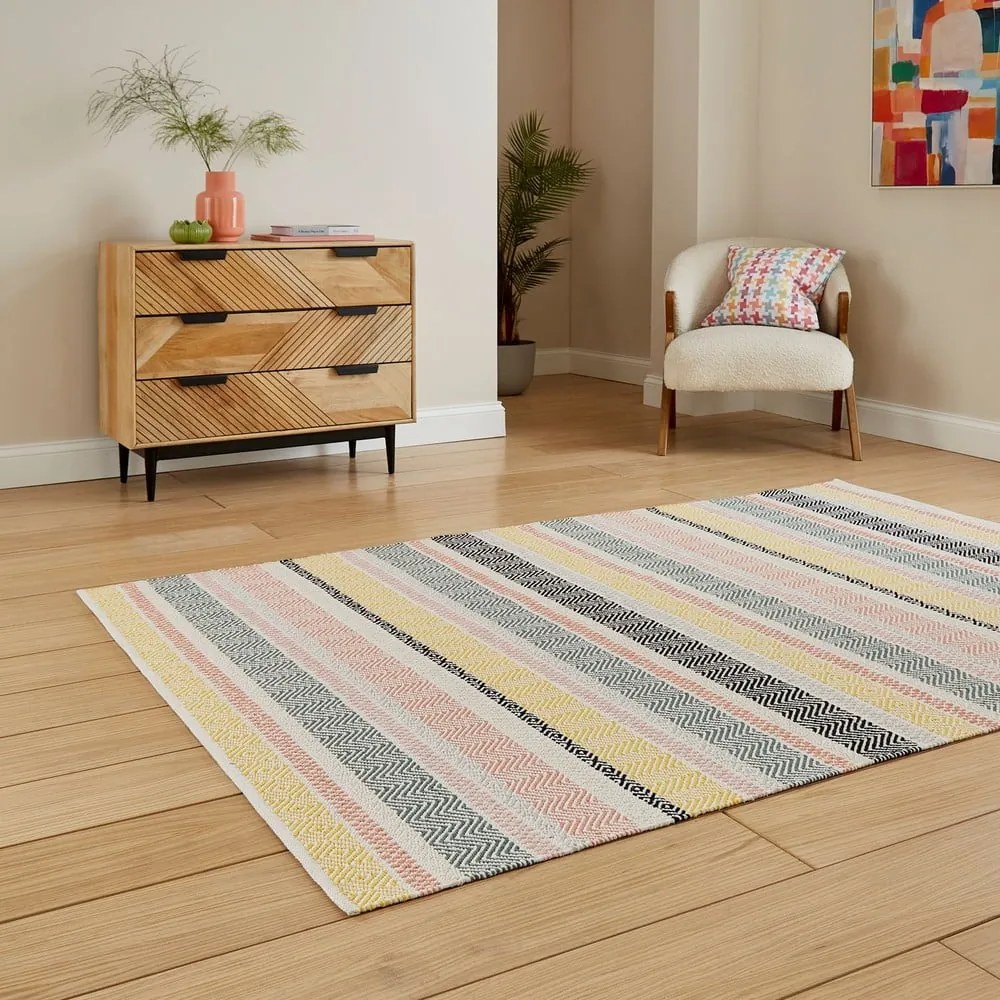Covor țesut manual din bumbac 80x150 cm Cascade Pastel Multi – Think Rugs