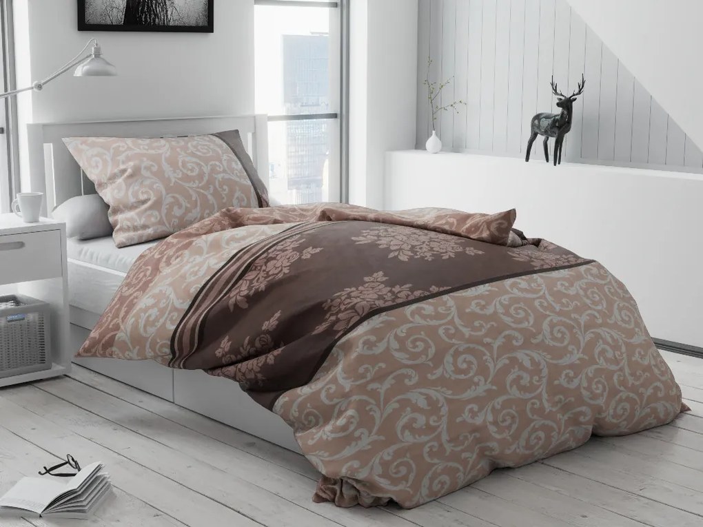 Lenjerie de pat din bumbac Culoare Maro, NATURA Dimensiune lenjerie de pat: 70 x 90; 140 x 200 cm