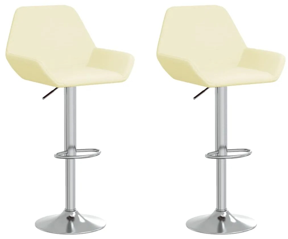 339356 vidaXL Scaune de bar, 2 buc., crem, material textil