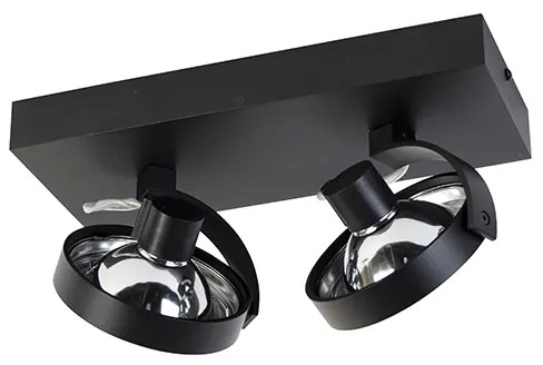 Spotlight de design negru reglabil cu 2 lumini - Go