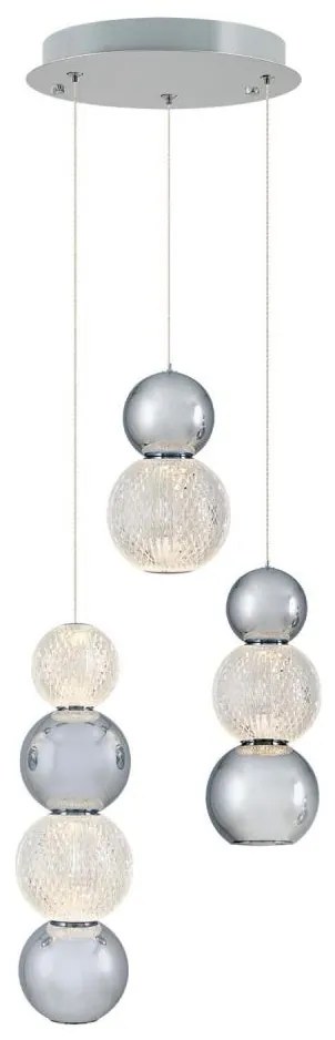 Lustră suspendată pe cablu CREMONA LED/17W/230V 3000K crom mat