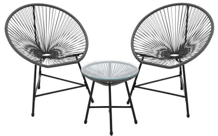 Set mobilier de grădină Alune (pentru 2 persoane) (negru). 1096305