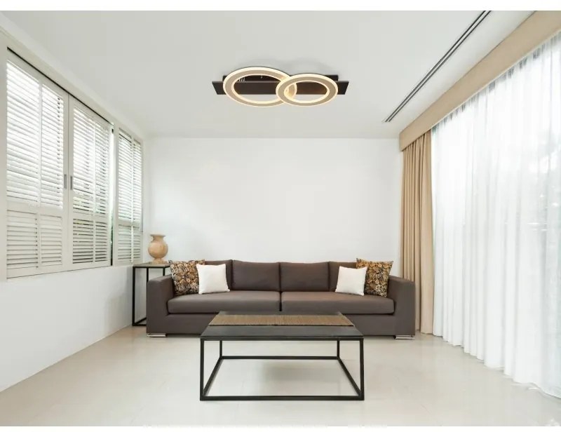 Plafoniera LED slim MDF maro JAYDEN