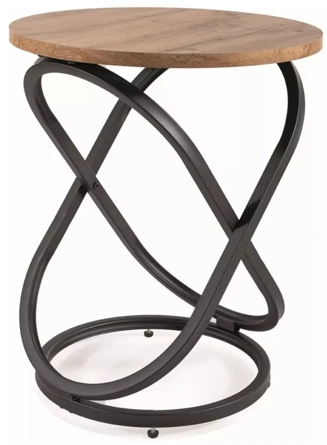 Masuta de cafea Eos E stejar artizan/negru ø45/h55 cm