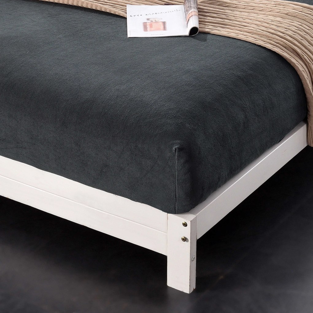 Cearsaf Cocolino microplus cu elastic NOLVIA 90x200 cm grafit