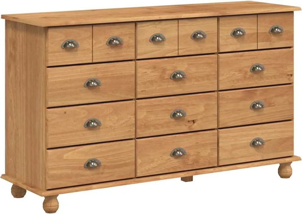 vidaXL Comodă ASKIM Maro 79 x 40 x 133,5 cm Lemn de pin masiv