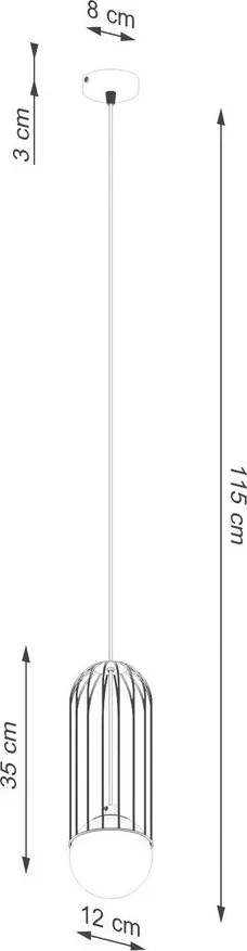 Lustră albă cu abajur din sticlă Belinda – Sollux