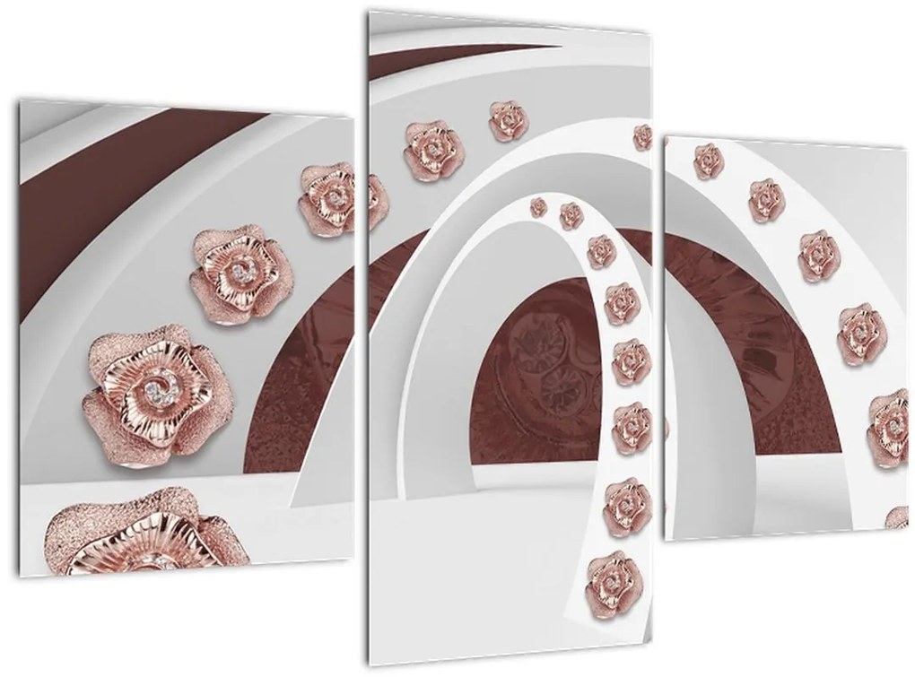 Tablou - Arcade 3D cu flori (90x60 cm)