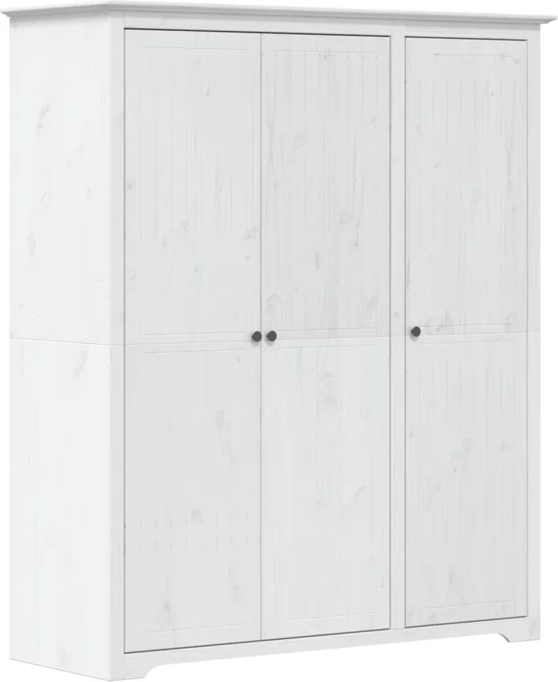vidaXL Șifonier "BODO", alb, 146x53,5x173 cm, lemn masiv de pin