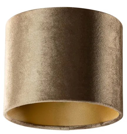 Abajur din catifea bronz cu interior auriu 18/18/14