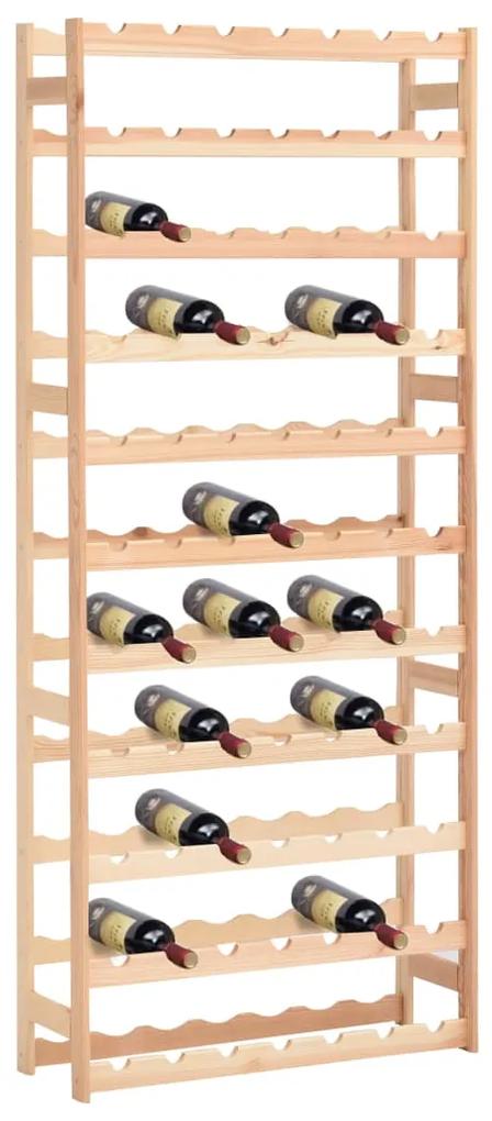 286197 vidaXL Suport pentru sticle de vin, 77 sticle, lemn de pin