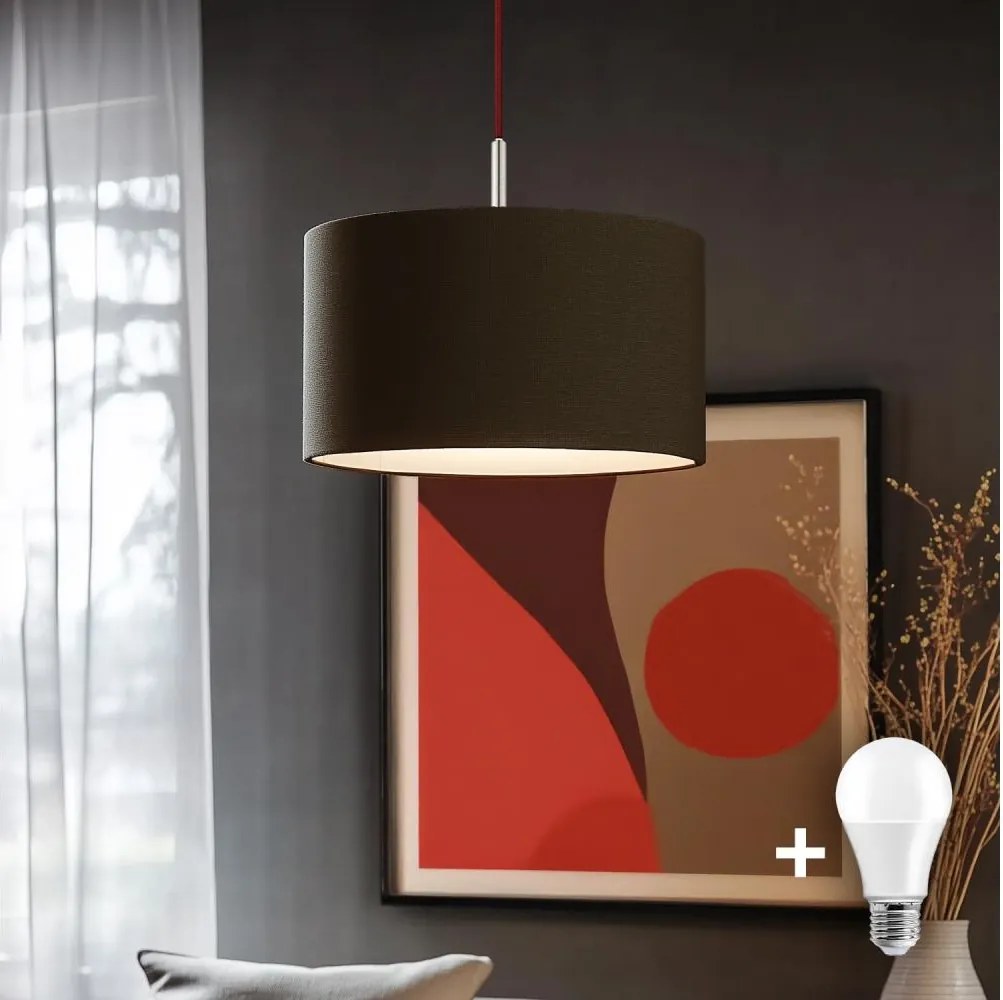 Eglo - Lustră LED suspendată pe cablu TUNJA 1xE27/60W/230V maro