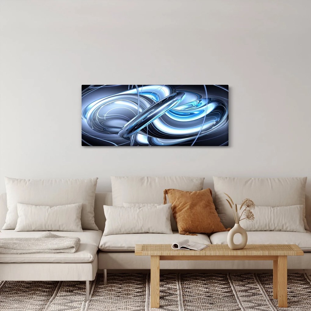 Tabloul cu abstracție albastră (120x50 cm)