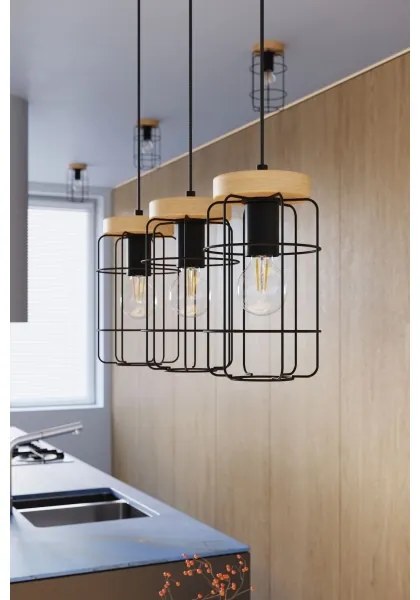 Lustră pe cablu Sollux SL.1263 GOTTO 1xE27/15W/230V negru