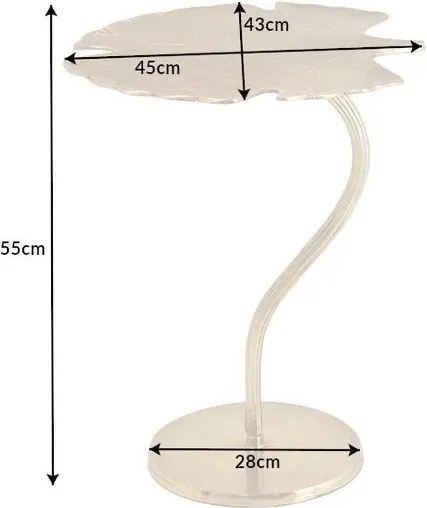 Masuta auxiliara cu aspect deosebit Ginkgo Leafs 53cm, auriu A-41789 VC