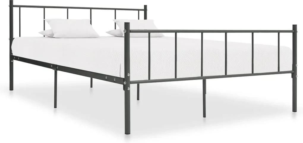 Cadru de pat, gri, 200 x 200 cm, metal