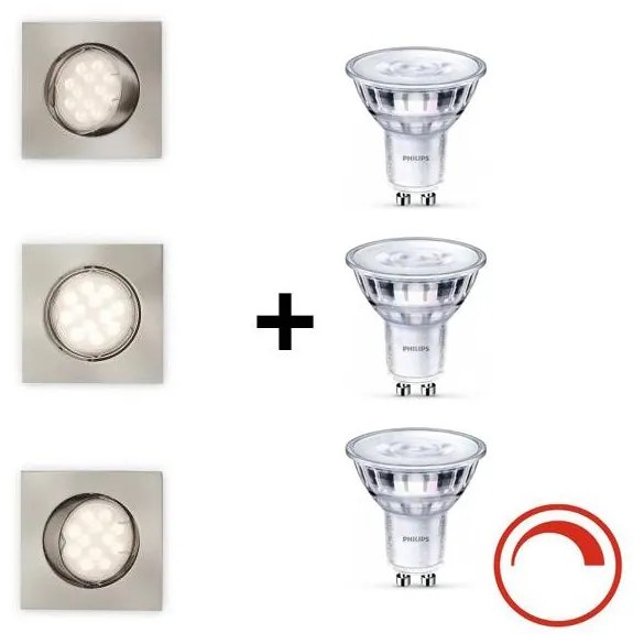 SET 3x corp de iluminat LED dimabil pentru baie 3xGU10/5,5W/230V IP23 Philips Massive