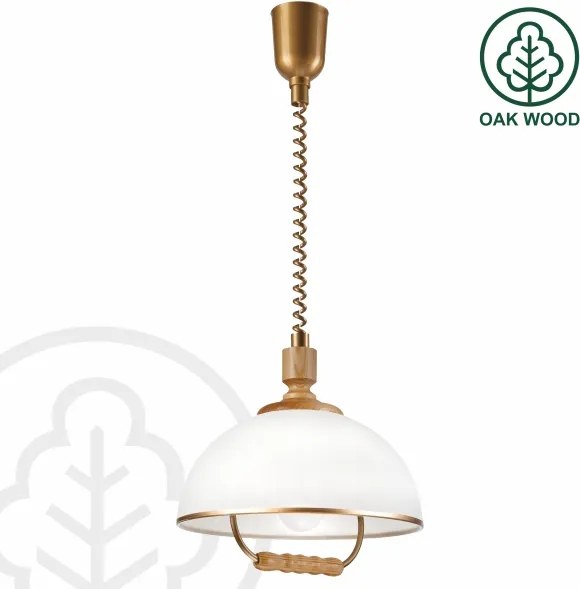 Lustră reglabilă RAMONA 1xE27/60W/230V maro/alb/stejar