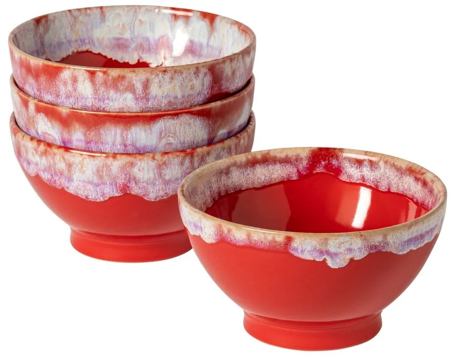 Boluri roșii 4 buc. din gresie ø 15 cm Latte – Costa Nova