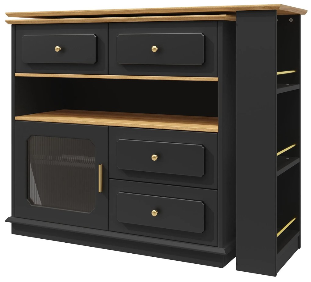 Masă de bar extensibilă cu spațiu de depozitare, Negru | Aosom Romania