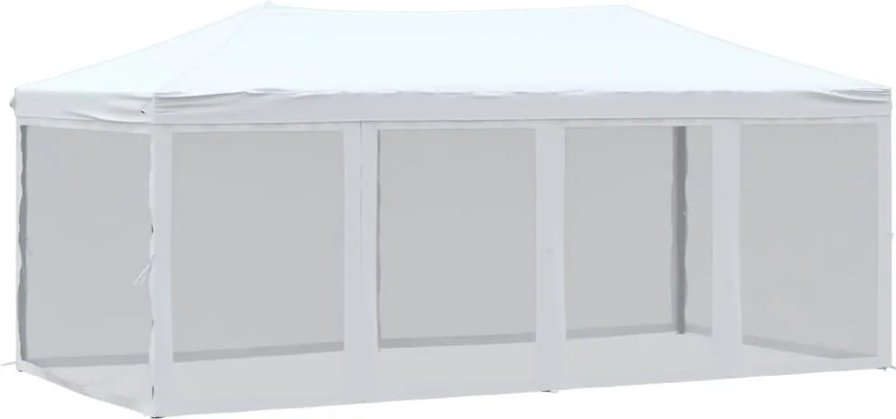 vidaXL Cort pliabil pentru petreceri cu pereți lateral, alb, 3x6 m