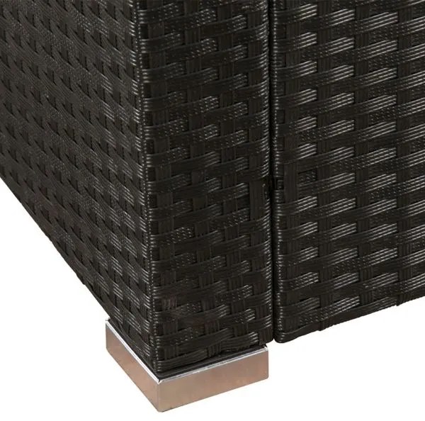Jusky Set ratan de gradina Punta Cana L - perne negre/antracit