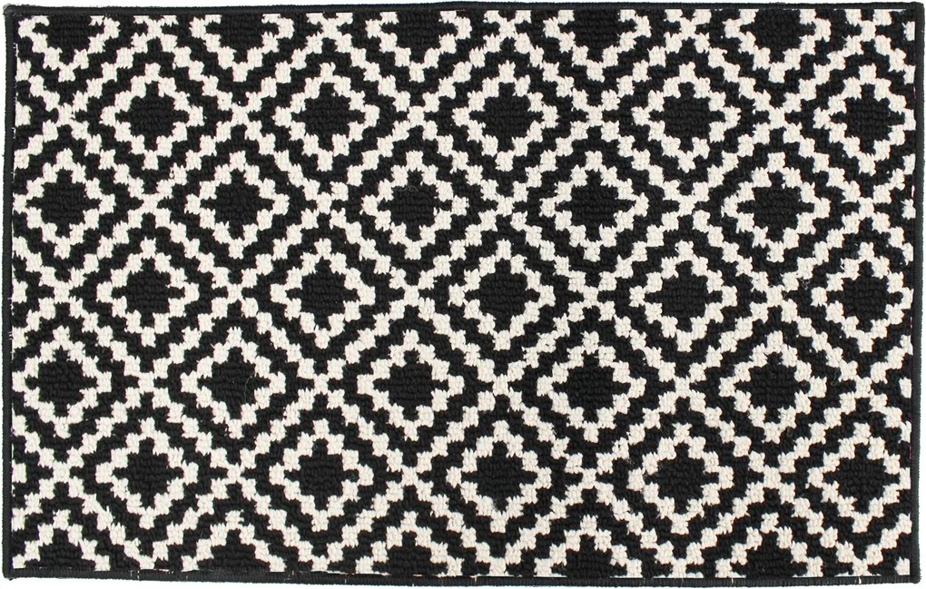 Covor de bucatarie LOSIBI, alb si negru, design scandinav