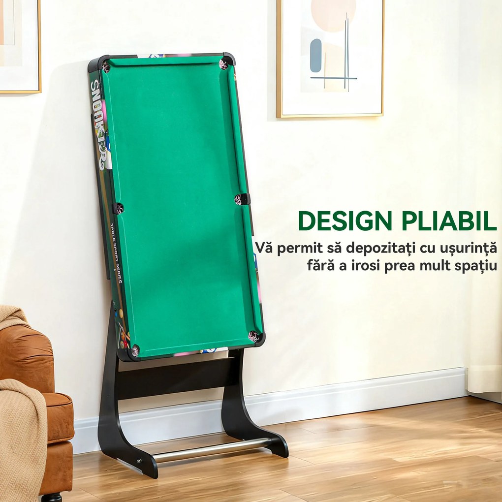 HOMCOM Masă de Jocuri 6 în 1 cu Fotbal de Masă, Biliard, Air Hockey, Tenis de Masă, Hockey pe Iarbă, 118x104x71 cm | Aosom Romania