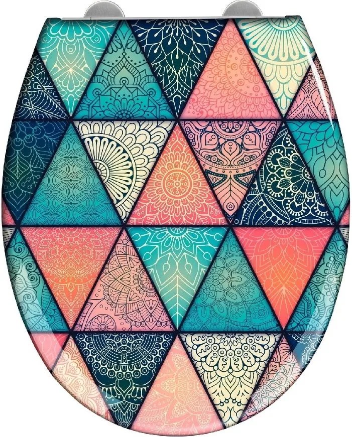 Capac WC cu închidere lentă Wenko Easy Geometry, 44,5 x 37 cm