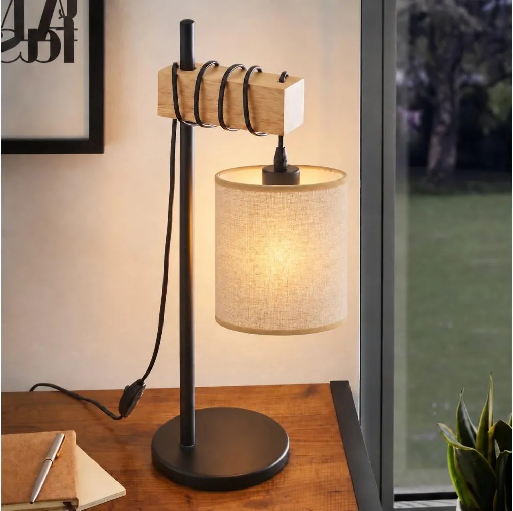 BRILAGI - Lampă de masă NUBILA 1xE27/40W/230V maro/negru/maro deschis