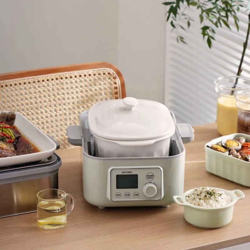Vas din portelan pentru aparatul de gatit cu aburi BUYDEEM CT1005, 2 l, de la -8°C la +230°C, Omologat de FDA pentru contactul cu alimentele, Alb