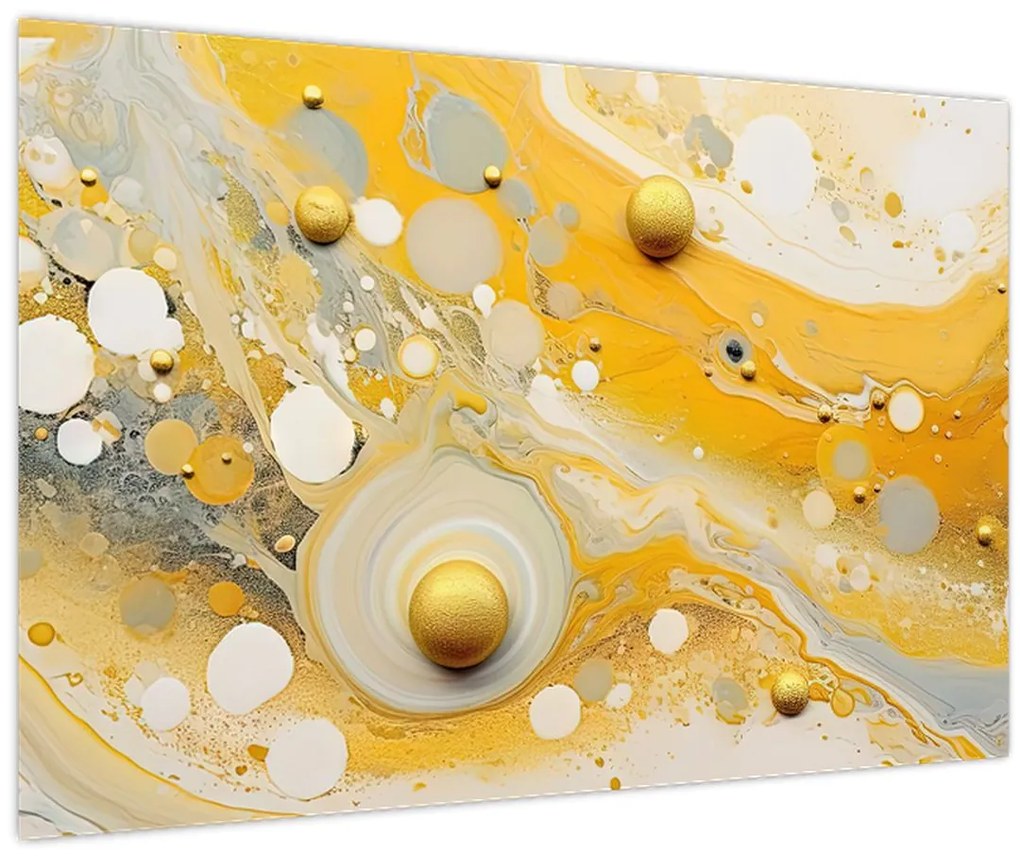 Tablou - fundal abstract cu decor de aur (90x60 cm)