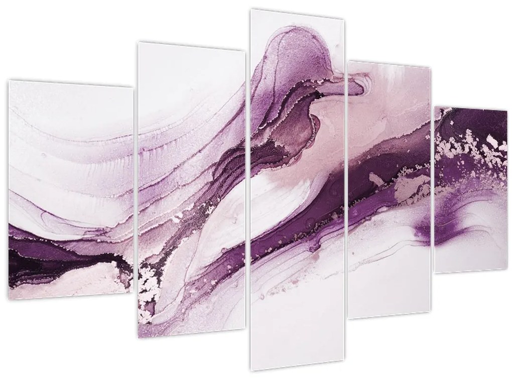 Tablou - Artă fluidă violet (150x105 cm)