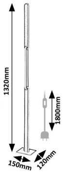 Lampadar LED dimabil Rabalux 74195 SINDRI LED/33W/230V 3000/4000K negru