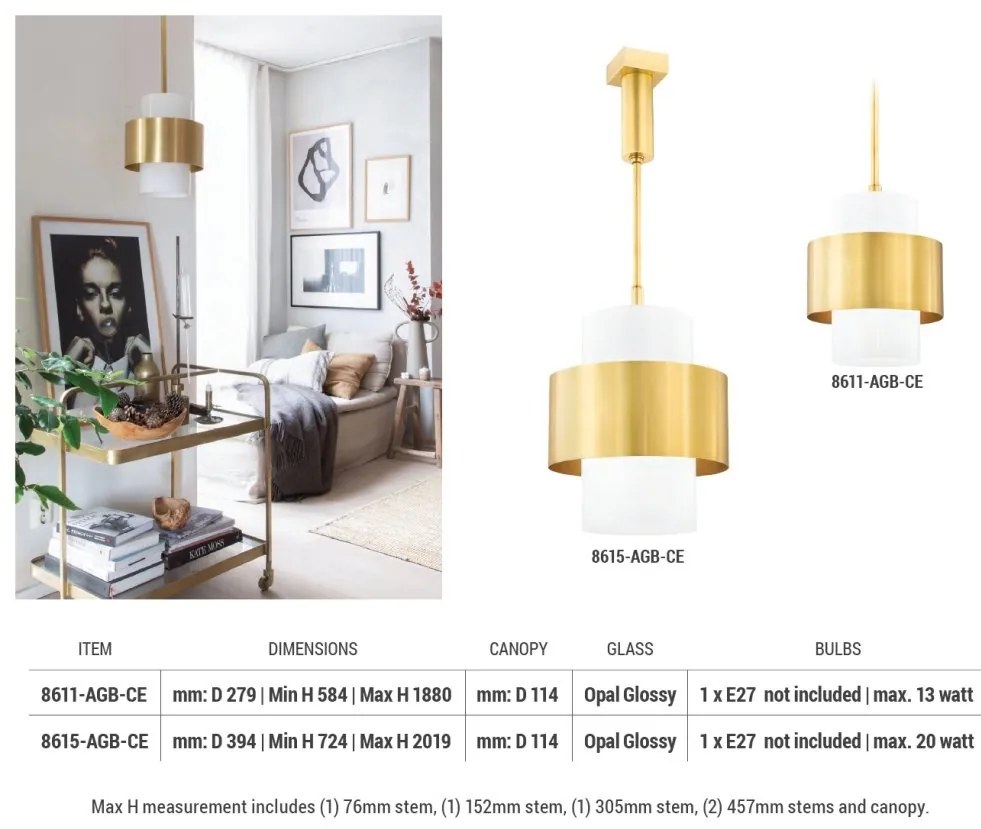 Pendul LUX design minimalist CORINTH small