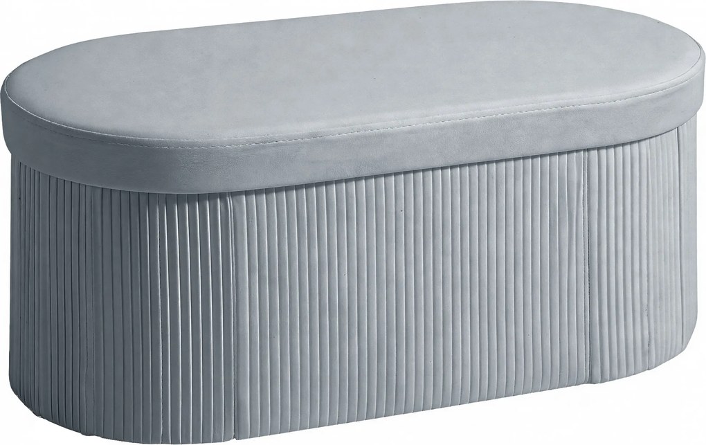 HOMCOM Taburet Pliabil cu Spațiu de Depozitare, Bancă Modernă Tapițată cu Catifea, Suport pentru Picioare cu Compartiment de 72L pentru Living și Dormitor, 76x38x35 cm, Gri Închis | Aosom Romania