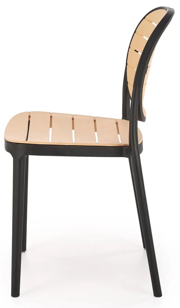 Scaun de grădină Karter (negru + natural). 1092586