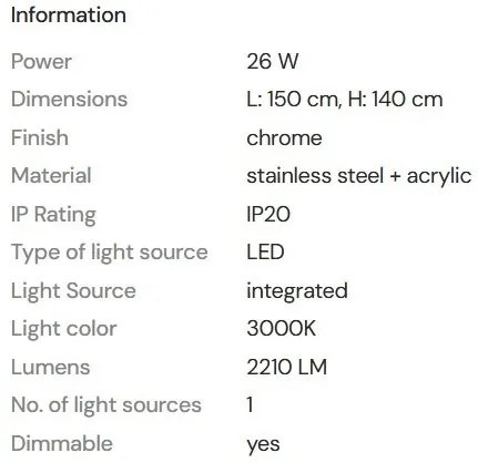 Lustra LED suspendata Organic Horizon 150cm dimmable
